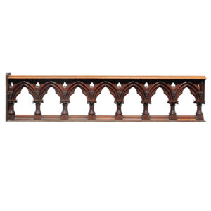 Decorative Antique Carved Oak Railing, Early 1900’s
