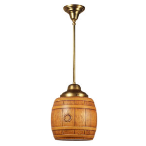 Vintage Pendant Light with Glass Shade, Barrel