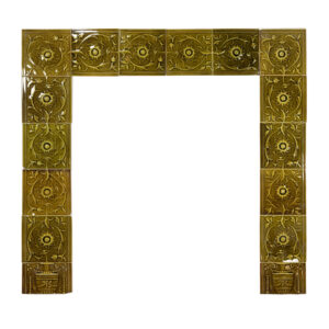 Antique Decorative Tile Fireplace Surround by Maw & Co, England, c. 1890
