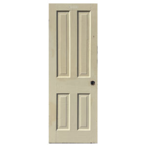 Salvaged 24” Four-Panel Solid Wood Door, Early 1900’s