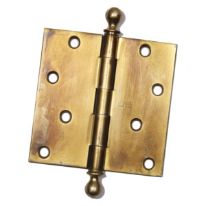Vintage Cast Brass 4″ Hinges with Ball Finials