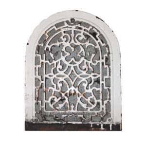 Reclaimed Antique Cast Iron Arched Wall Grate, 11″ x 14″