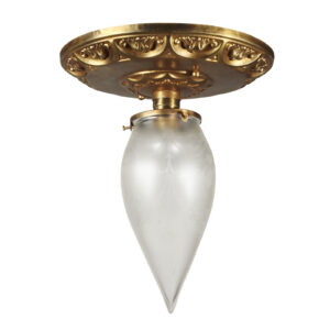 Antique Brass Flush Mount Light with Glass Shade, Beardslee Antique Brass Flush Mount Light with Glass Shade, Beardslee