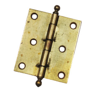 New Old Stock Antique Brass Cabinet Hinges with Ball Finials New Old Stock Antique Brass Cabinet Hinges with Ball Finials