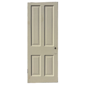 Antique 30” Four-Panel Solid Wood Door, c. 1930