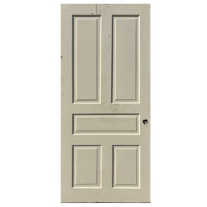 Antique 36” Five-Panel Solid Wood Door, Early 1900’s Antique 36” Five-Panel Solid Wood Door, Early 1900’s
