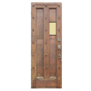 Antique 30” Decorative Oak Door, Gothic Revival