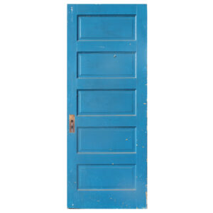 Salvaged 34” Five-Panel Solid Wood Door, Antique Doors Salvaged 34” Five-Panel Solid Wood Door, Antique Doors