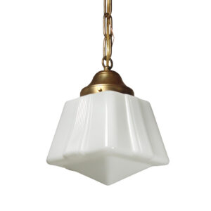 Antique Art Deco Pendant Light with Unusual Glass Shade Antique Art Deco Pendant Light with Unusual Glass Shade