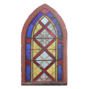 Reclaimed American Gothic Arch Stained Glass Window