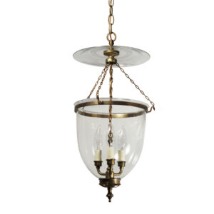 Vintage Brass Bell Jar Pendant Light