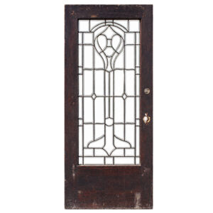 Antique 36” Entry Door with Leaded and Beveled Glass