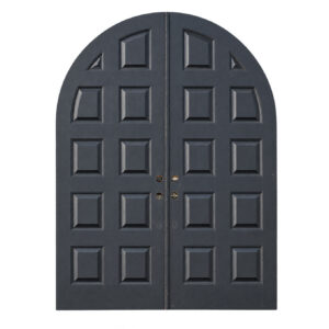 Salvaged Pair of 72″ Solid Wood Arched Doors