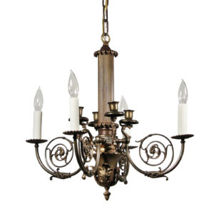 Antique Transitional Brass Chandelier, Dragons Antique Transitional Brass Chandelier, Dragons
